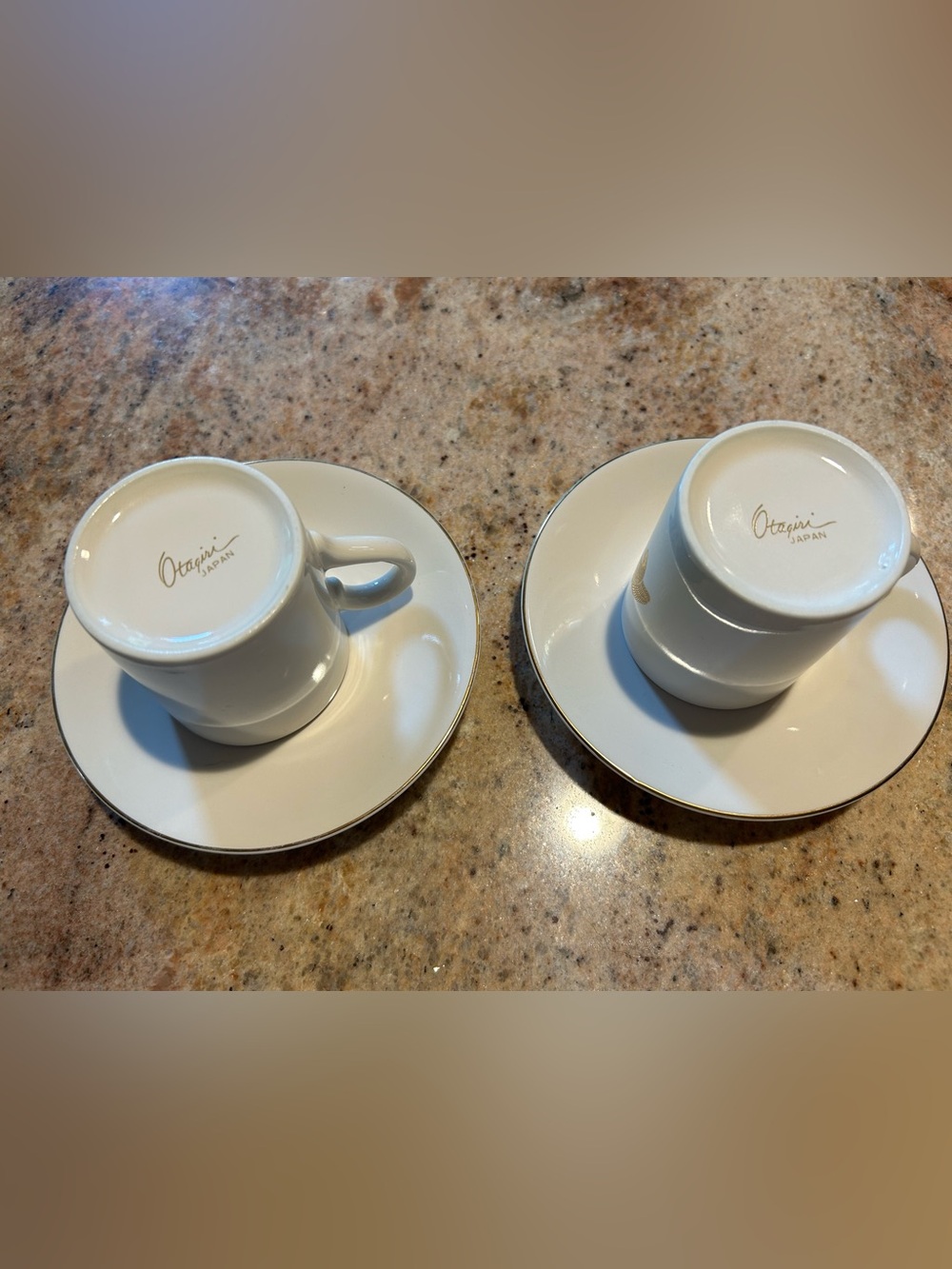 Porcelain Espresso Demitasse Cup Saucer Set 22K Gold Flying Cranes Otagiri Japan - Picture 16 of 16